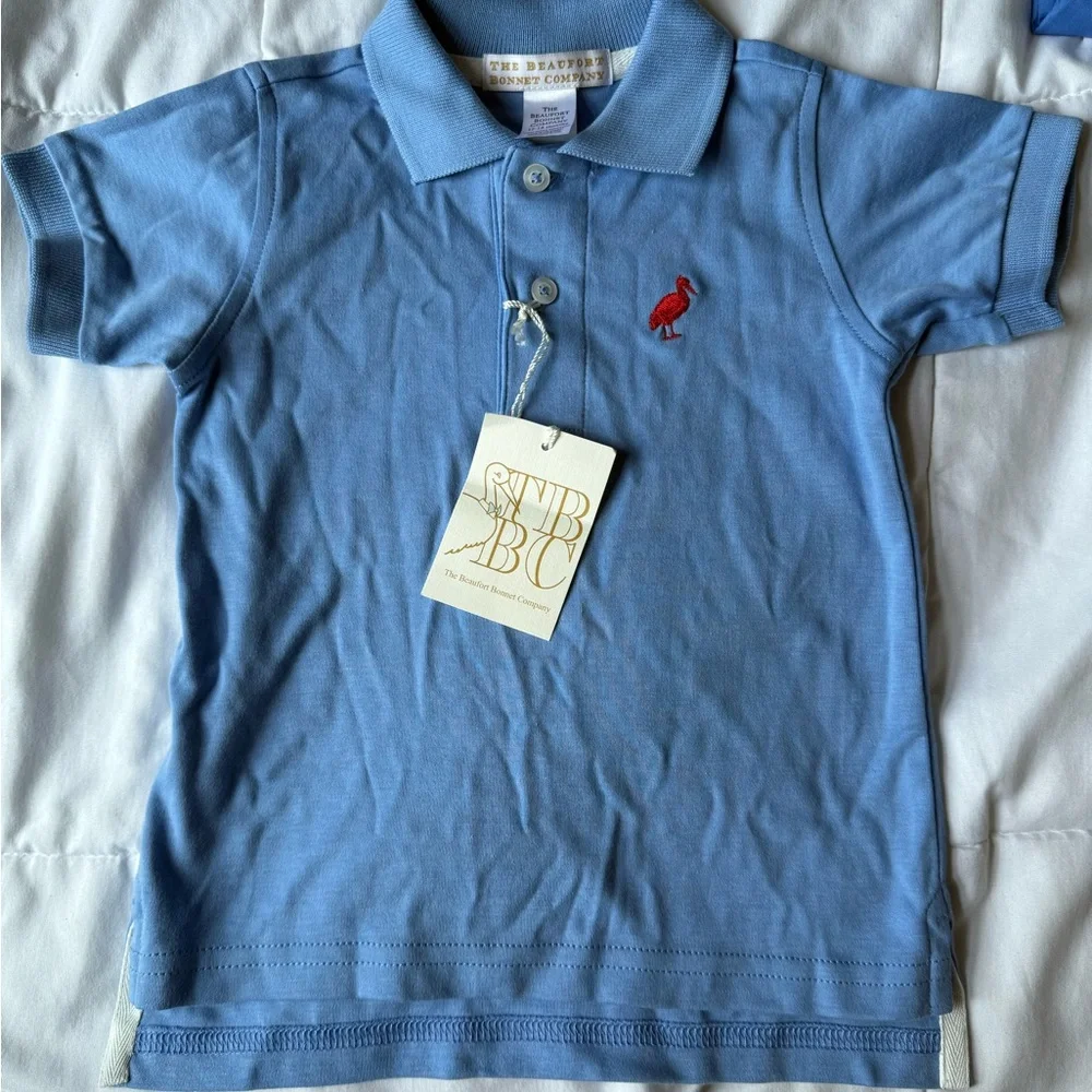 The Beaufort Bonnet Company Light Blue Polo with Red Logo - Picture 1 of 1